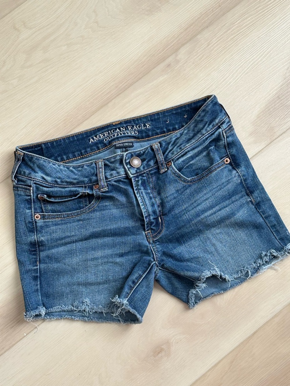 American Eagle Outfitters Favorite Boyfriend Blue Stretch Denim Shorts